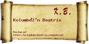 Kolumbán Beatrix névjegykártya